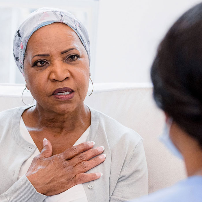 Group of people talking about safety.